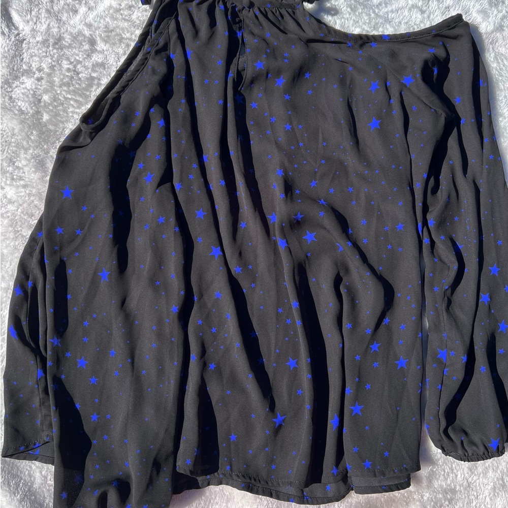 Torrid Black Top with Blue Star Design - Picture 4 of 7